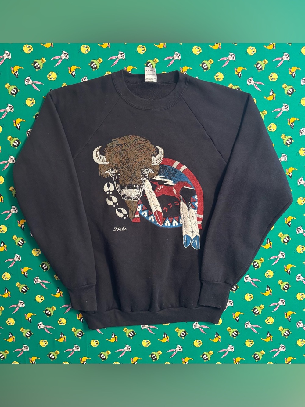 Fruit of the Loom Black Buffalo Graphic Sweatshirt